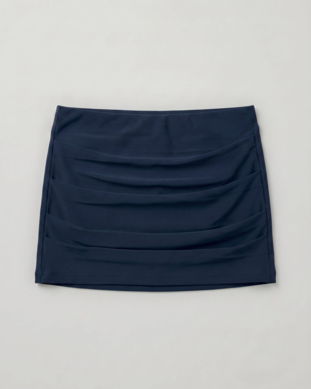 Handmade luxury draped mini skirt in navy