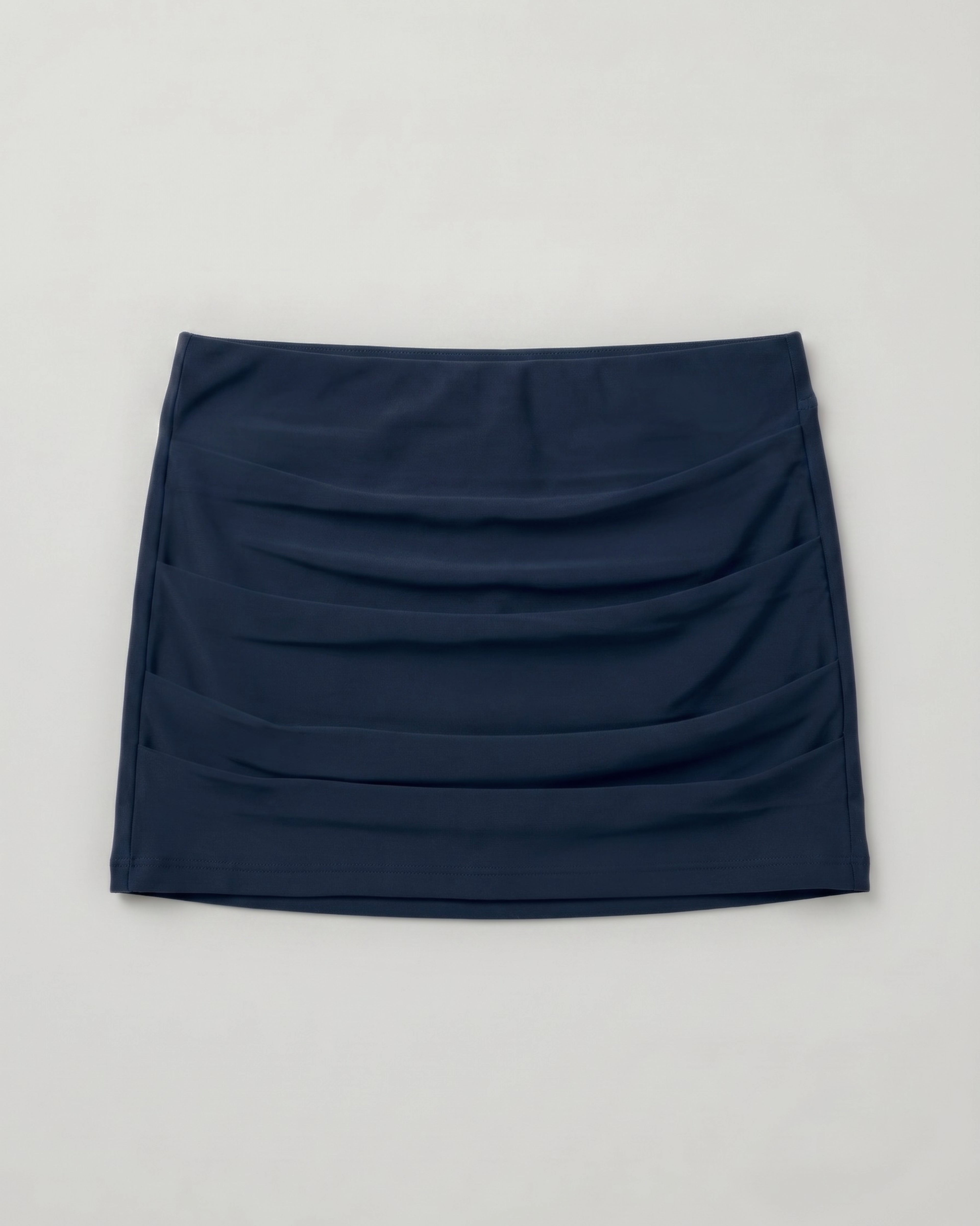 Handmade luxury draped mini skirt in navy