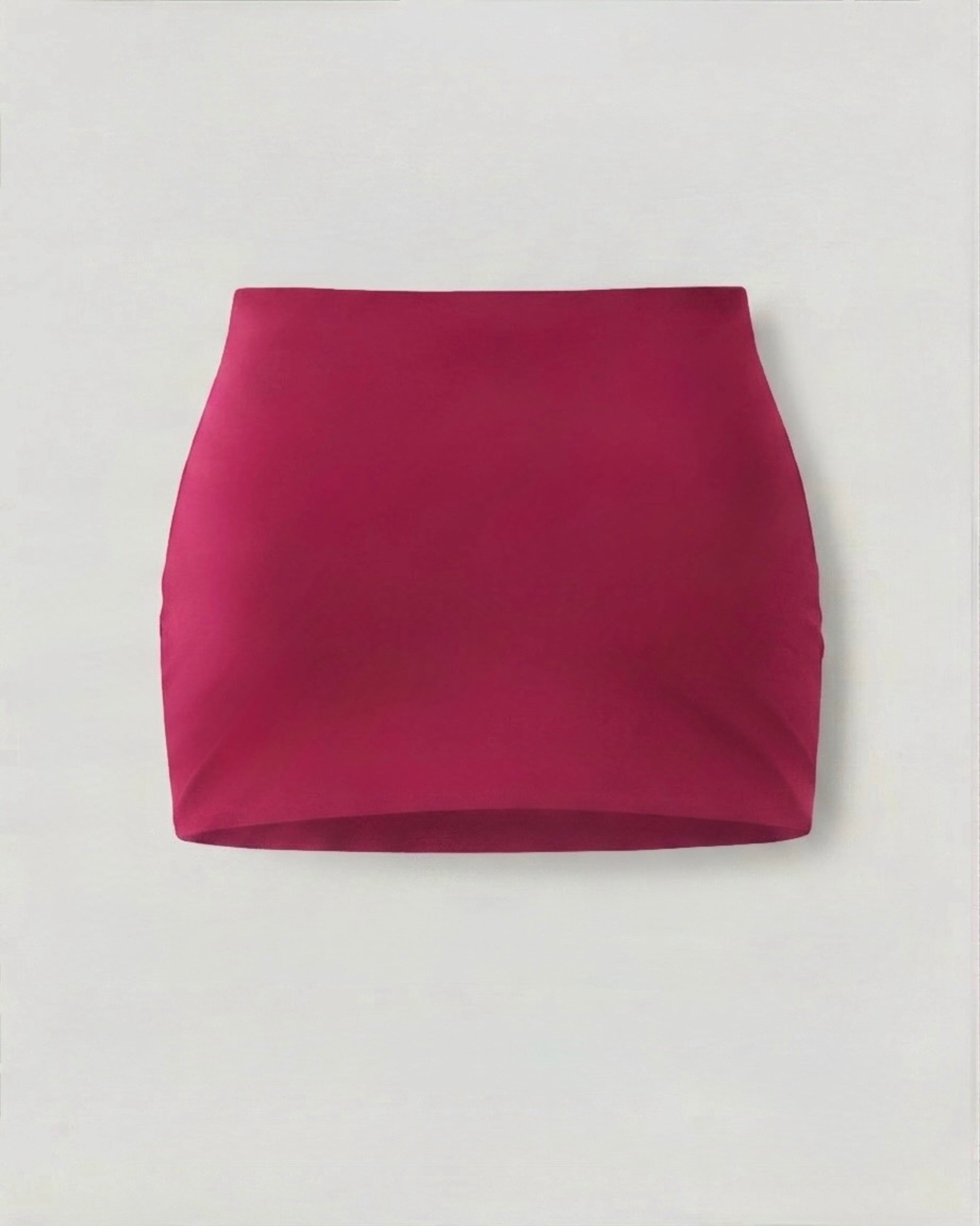 Handmade luxury draped mini skirt in raspberry